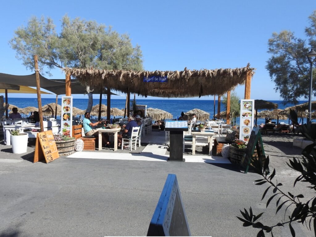 red beach & perissa black sand beach santorini